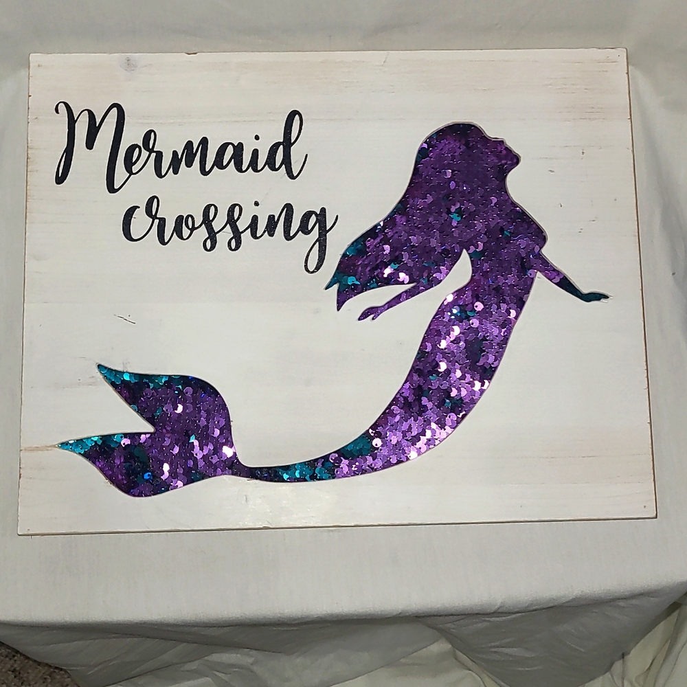 Mermaid crossing art work.  From Hobby Lobby.